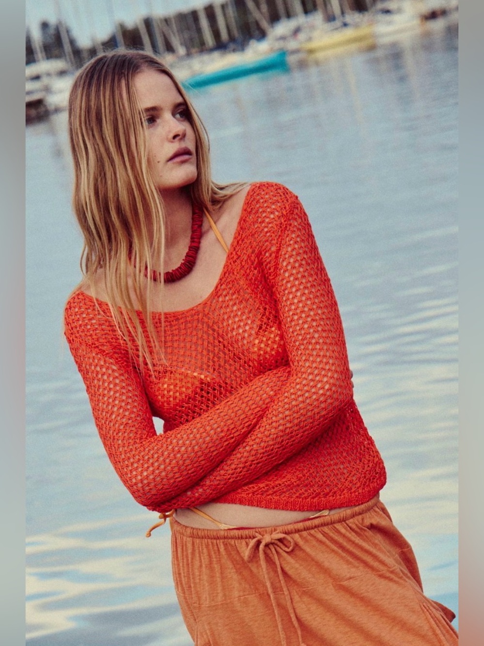FREE PEOPLE Coconut Knit Long Sleeve Top